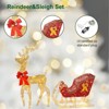 Angel Sar 47Inch Elk with 30Inch Sled, Golden Elk with Sleigh Decoration, Iron Frame with Cotton Thread, Outdoor Christmas Decor - 4 of 4