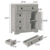 Storage Cabinet with 2 Doors and 4 Drawers, Kitchen Pantry, Floor Cupboard - 2 of 4