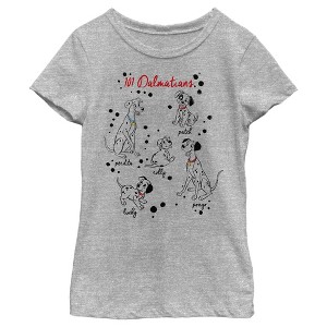 Girl's One Hundred and One Dalmatians Character Names T-Shirt - 1 of 4