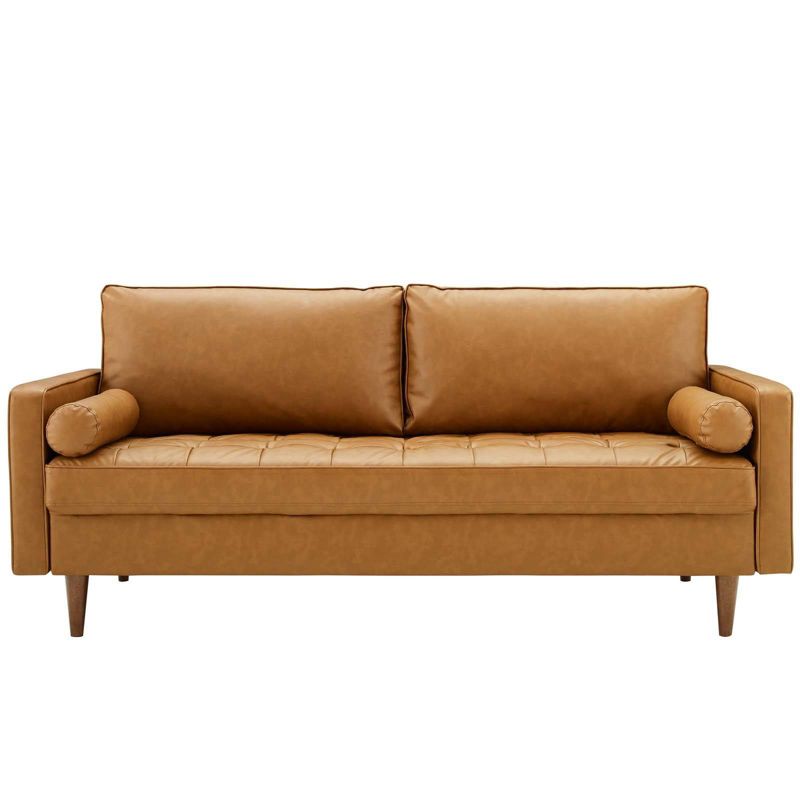 Valour Upholstered Faux Leather Sofa Tan - Modway, 5 of 9