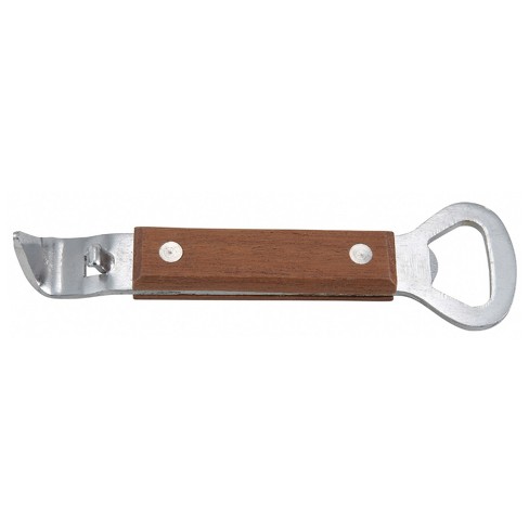 Manual Handheld Can Opener with Beech Wood Handle Stainless Steel