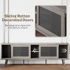 Bestier Mid-century Modern Tv Stand For 70" Tv ,media Console With Natural Rattan Sliding Door - 2 of 4