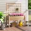 Tangkula Raised Garden Bed w/ Lattice Trellis Drainage Holes Legs Legs for Climbing Vine - 4 of 4