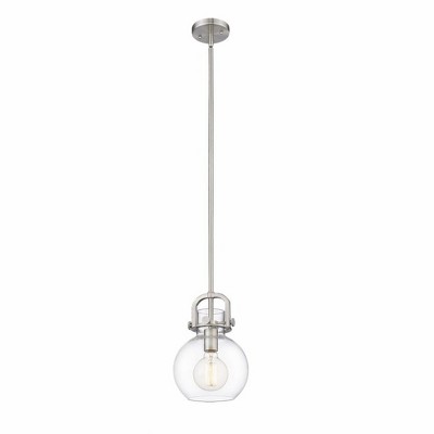 Newton Sphere - 1 Light Stem Hung Pendant In Industrial Style-11.25 Inches Tall and 8 Inches Wide