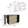 LunaLulinlk Sicilia Kitchen Island, Two External Shelves, Double Door Cabinets, Three Shelves -Black / Light Oak - 2 of 4