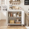 Garvee 31-Inch Small Sideboard Buffet Cabinet with Glass Doors and Adjustable Shelf – Modern Black Engineered Wood Storage Console - 4 of 4