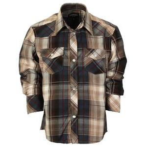 Gioberti Boy's Casual Western Plaid Long Sleeve Pearl Snaps Shirt - 1 of 4