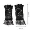 Unique Bargains Women's Half Finger Lace Floral Sunblock Fingerless Gloves 1 Pair - 3 of 4