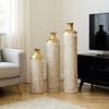 Dexmalle Gold+White Metal Vase 3-piece set - 2 of 4