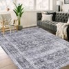 Washable Vintage Rug Non Slip Low Pile Rug Soft Throw Floor Cover Floral Foldable Indoor Carpet for Living Room Bedroom Playroom Nursery - 3 of 4