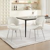 Set of 2 Modern Upholstered Dining Chairs With Curved Backrest and Metal Legs, Armless Dining Chairs for Dining Room or Kitchen-Panipeachy - 2 of 4