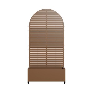 Lirago Metal Planter Box privacy screen Garden Bed with Trellis and Wheels - 1 of 4
