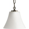 Progress Lighting, Bravo Collection, 1-Light Mini-Pendant, Antique Bronze, Etched Glass Shade - 3 of 3