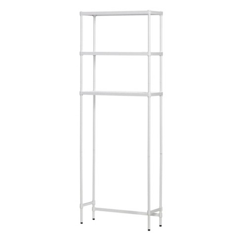 Design Ideas Meshworks 3 Tier Full Size Metal Tower Bathroom Storage  Shelving Unit Rack For Over The Toilet Organization, 26 X 10 X 72, White  : Target