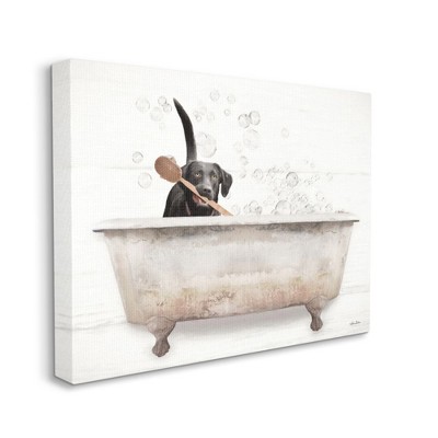 Stupell Industries Happy Labrador in Rustic Bubble Bath Design
