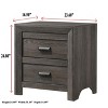 Vynxaria Contemporary 1pc Nightstand - Brown Gray Rustic Finish, 2 Storage Drawers, Metal Hand Pulls, Sturdy Wooden Bedroom End Table - 4 of 4