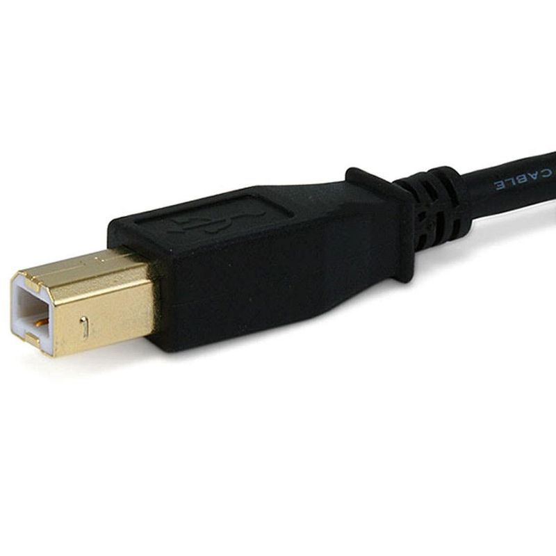 Monoprice USB Type-A to USB Type-B 2.0 Cable - 1.5 Feet - Black (3 Pack) 28/24AWG, Gold Plated Connectors, For Printers, Scanners, and other, 3 of 4