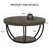 Syemin End Tables Round Coffee Table, Rustic Gray Wooden 2-Tier Circle Coffee Table with Storage Shelves for Living Room, Gray, 31.5"*31.5"*17.72" - 3 of 4
