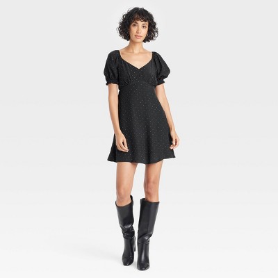 Women's Short Sleeve Crepe Mini A-Line Dress - A New Day™