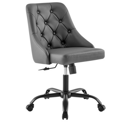 Modway Distinct Swivel Office Chair – Tufted Vegan Leather with Adjustable Height and Chrome Base