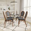 Emma & Oliver Colmar Set of Four Indoor/Outdoor Stacking Thonet Bistro Style Chairs with PE Rattan Seat and Metal Frame - 2 of 4