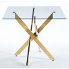 NicBex Minimalist Square Glass Dining Table with Cross Metal Legs,Modern Kitchen Table Bar Table,Dining Room Furniture - 3 of 4