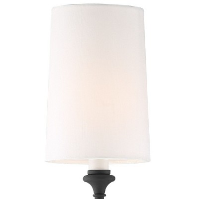 Sylvan Black Forged 2-Light Sconce with White Silk Shade