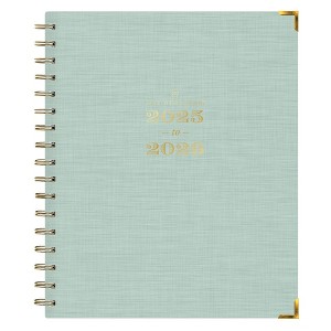 Day Designer Weekly/Monthly Wirebound Planner 7x9 Hardcover Hampton Sage Bookcloth - 1 of 4
