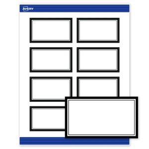 Avery® Cards, 2" x 3.5", Double Black Border, Matte White, 80ct - 1 of 4