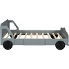 Twin White Car Bed for Kids, Car Shaped Platform Bed with Wheels, Headboard and Footboard, Toddler Car Bed Slat Support No Box Spring Needed - 3 of 4