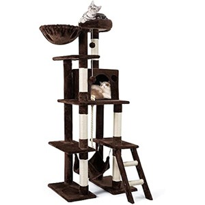 rabbitgoo Cat Tree Cat Tower 61" for Indoor Cats, Multi-Level Cat Condo with Hammock & Scratching  Toys for Play Rest, Dark Brown - 1 of 1