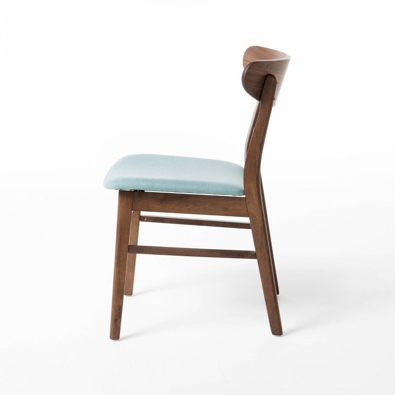 Set of 4 Idalia Mid-Century Modern Dining Chairs Mint/Walnut - Christopher Knight Home, 5 of 12
