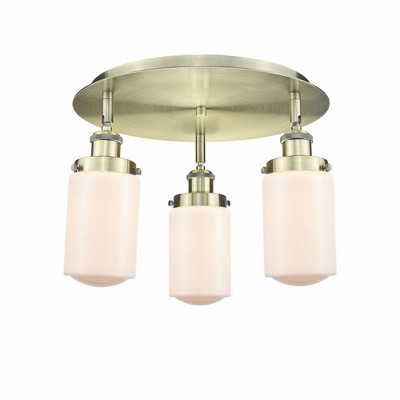 Dover - 3 Light Flush Mount In Art Deco Style-10 Inches Tall and 16.25 Inches Wide