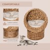 Munora Wicker Elevated Cat Bed with Soft Cushion, Brown Rotating Egg Chair for Indoor Cats - 4 of 4