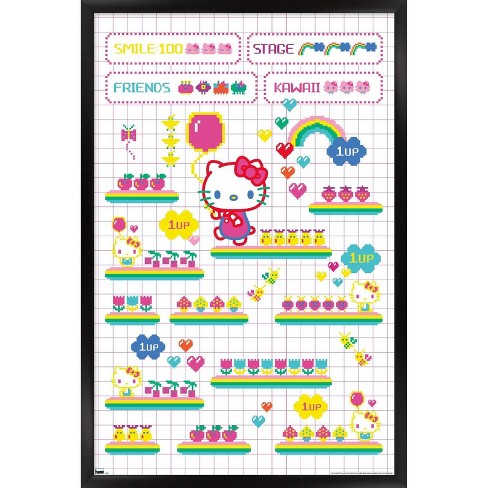 Hello Kitty and Friends - Happiness Overload Wall Poster, 14.725 x 22.375  Framed