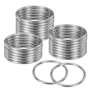 Unique Bargains Dream Catcher Stainless Steel Macrame Wreath Floral Round Metal O Rings 24 Pcs - 1 of 4