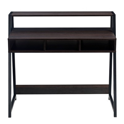 39" Rectangular 3 Drawer Writing Desk with Solid Wood Material Espresso - Office Essentials