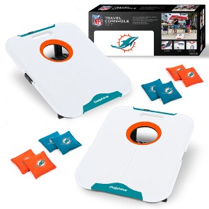 NFL Miami Dolphins All-Weather Travel Cornhole Set - 1 of 4