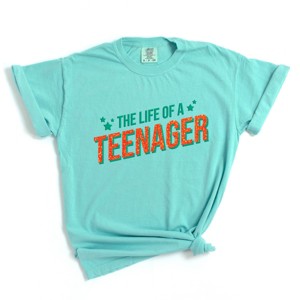 The Life Of A Teenager Puff/Glitter - Womens Garment Dyed Tee - 1 of 3