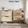 GustoWave Shoe Storage Cabinet with 2 Flip Drawers, Freestanding Shoe Organizer with Metal Legs, Adjustable Shelf Narrow Shoe Rack Cabinet - 3 of 4