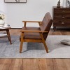 VYNXARIA Mid-Century Modern Solid Loveseat Sofa Upholstered Pu Leather Loveseat, 2-Seat Upholstered Loveseat Sofa Modern Couch£¬Brown - 4 of 4