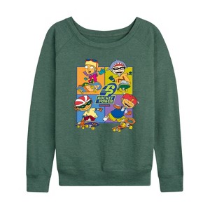Women's - Rocket Power - Skate Life Lightweight French Terry Wide Neck Long Sleeve Shirt - 1 of 4