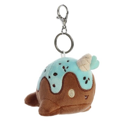 Aurora Mini Mint Chocolate Nomwhal Clip-On Tasty Peach Enchanting Stuffed Animal Brown 4"