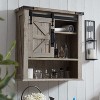 OKD Bathroom Wall Cabinets with Sliding Barn Door & Adjustable Shelves, Farmhouse Medicine Cabinet - 4 of 4