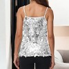 Anna-Kaci Women's Sequin Spaghetti Strap Tank Top with Iridescent Disc Accents - 2 of 4