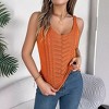Clearlove Womens Hollow Out Knitted Tops V Neck Outer Wear Sleeveless Slimming Crop Tops Summer Blouse Camisoles Vest for Women - 3 of 4
