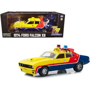 1974 Ford Falcon XB 4-Door Sedan RHD Yellow "MFP 508" "First of the V8 Interceptors" (1979) Movie 1/18 Diecast Model Greenlight - 1 of 3