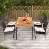 Costway Patio PE Wicker Chairs Acacia Wood Armrests with Soft Zippered Cushion Garden - 2 of 4