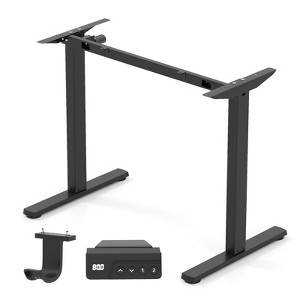 Costway Electric Standing Desk Frame with LED Display Memory Positions for 40”-48” Desktop White/Black - 1 of 4