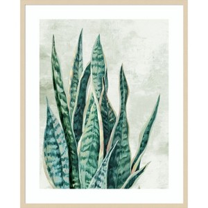 Amanti Art Reaching Snake Plant by PI Studio Wood Framed Wall Art Print - 1 of 4